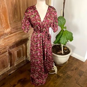 Vintage, long plum colored dress.
